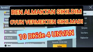 10 DAKİKADA 4 UNVAN KAZANMAK😱PUBG MOBİLE BY EMİNBeleş çorbakomandoçorba bağımlısıkartal göz [upl. by Dudden]