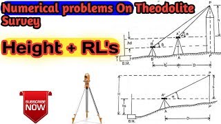 Numericals problems on Theodolite Survey accessible and nonaccessible base [upl. by Truk]