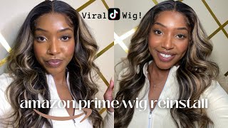 LESS THAN 100 AMAZON BALAYAGE WIG  WIG REINSTALL TUTORIAL  HIGHLIGHT WIG AMAZON [upl. by Aiuqat]