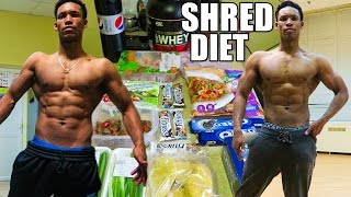 SHREDDING DIET  FULL DAY OF EATING  Meal By Meal [upl. by Cerys]