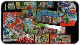 30x Kinder Surprise Mega Unboxing Asterix  Disney Monsters University  Tom amp Jerry  The Smurfs [upl. by Pierson]