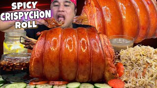 SPICY CRISPYCHON MUKBANG Lechon Belly Roll amp Ginisang Togue Pinoy Mukbang [upl. by Moria290]