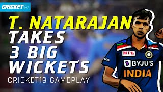 T Natarajans 3 wickets againts NZ  Cricket 19 Shorts [upl. by Aerised]