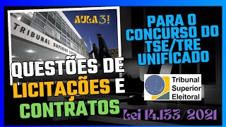 Gestão de Contratos para o TSETRE Unificado  CESPE  Questões inéditas  Aula 3 [upl. by Boyd]