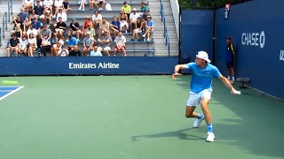 Ugo Humbert HUGE Forehand amp Backhand Slow Motion [upl. by Ahsyekal]