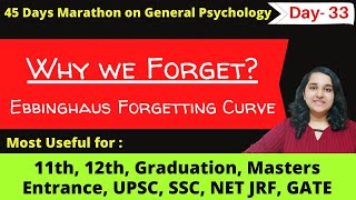 Why we Forget what we have Learned Theories of Forgetting in Psychology in Hindi Mind Review [upl. by Marrilee]