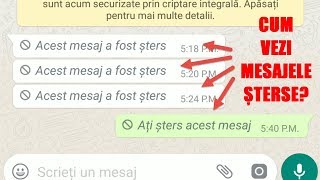 WhatsApp cum vedem mesajele șterse [upl. by Nonnair74]