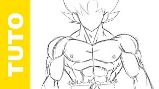 Comment dessiner le corps de GOKU DBZ  Les MUSCLES [upl. by Garrek]