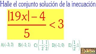 EXAMEN AGRARIA INECUACIONES CON VALOR ABSOLUTO PROBLEMA RESUELTO SOLUCIONARIO ADMISIÓN UNALM [upl. by Annawek]