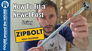 How to fit a newel post using ZIPBOLT post fastener Replace stair newel with slip fit fixing kit [upl. by Bale]