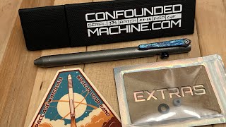 Unboxing  Confounded Machine Titanium Bolt No Grip Tumbled Nebula Pen [upl. by Meelak]