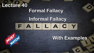 Fallacy amp Formal and Informal Fallacy in UrduHindi in Just 7 minutes  Lecture 41  Formal Logic [upl. by Idnic]