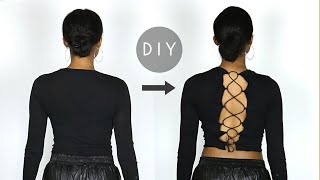 DIY Lace Up Back Crop Top [upl. by Lezley]