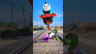 GTA V GIANT HULK SAVING SHE HULK FROM THOMAS THE TANK ENGINE shorts trains [upl. by Audi]