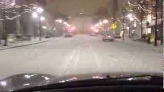 Snow in downtown Raleigh at midnight [upl. by Shantha]