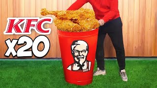 Cubo gigante KFC  Cómo hacer el muslo KFC de bricolaje más grande del mundo con avestruz por VANZAI [upl. by Marciano]