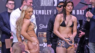 Elle Brooke vs Faith Ordway • FULL WEIGH IN amp FACE OFF  DAZN Boxing amp Misfits 004 [upl. by Eelnyl227]