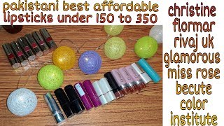 Pakistani best affordable brands lipsticks swatches  affordable drugstore lipsticks under 200400 [upl. by Asante352]