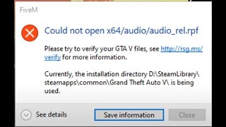 Como resolver erro do FiveM  Could not open x64audioaudiorelrpf [upl. by Herstein]