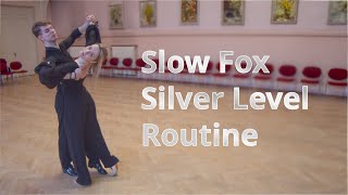 Slow Foxtrot Silver Level Choreography  Top Spin Reverse Wave [upl. by Svend]