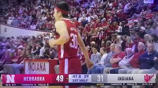 Keisei Tominaga cut to basket and deep three Nebraska Husker Basketball 22124 vs Indiana [upl. by Anayhd]