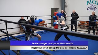 Międzyklubowe Sparingi Bokserskie Radom Emilian Dudajek vs Krystian Mendzelewski 18 03 21 [upl. by Kristopher]