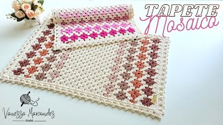 Tapete Mosaico em Crochê 💕 Por VanessaMarcondes crochet tapete [upl. by Amikat]