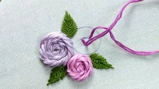 Rambler rose stitch hand embroidery knottytutorial [upl. by Lamarre]