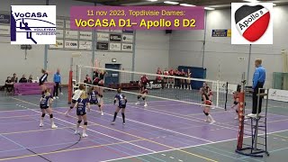 VoCASA D1  Apollo8 D2 11 nov 2023 Full Match Topdivisie Dames Volleybal [upl. by Rellim73]