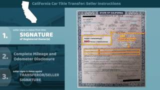 California Certificate of Title Transfer  Seller Instructions [upl. by Llevel]