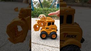 Construction Toys Set Excavator Bulldozer Road Roller Timber Grab Vehicles [upl. by Raina]