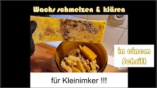 Wachs schmelzen und klären in einem Schritt  Bienenwachs schmelzen  Bienenwachs klären [upl. by Robbin]