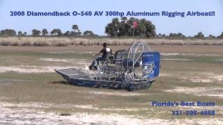 2008 Diamondback O540 AV 300hp Aluminum Rigging Airboat [upl. by Omixam]