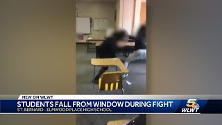 Video shows students falling out of window during fight at school in St Bernard [upl. by Ramo]