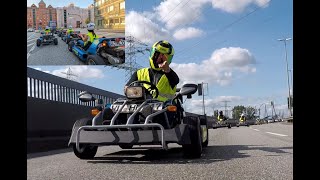 Kartfahren auf der Straße in Hamburg Video vom Kart aus mit dem Hintergrund der Köhlbrandbrücke [upl. by Kolivas]