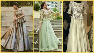 Latest bridal lehenga with peplum top idea l bridal lehenga with peplum top collection 2019 [upl. by Lanuk]