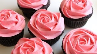 How to Frost a Rose Cupcake in 5 Seconds [upl. by Winn341]