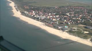 Inselrundflug mit Seitenwindlandung Wangerooge in Full HD [upl. by Osher]