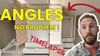 Angled Corner Wardrobe Installation FAST 3 Minute 4K Timelapse [upl. by Anuaf]