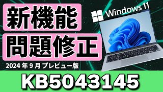 【Windows 11】新機能と不具合の修正！KB5043145の配信開始！ 2024年09月 [upl. by Lledrac]