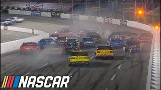 Entire field wrecks on overtime restart at Martinsville  NASCAR [upl. by Yole]