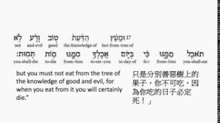 Genesis 2 Hebrew interlinear audio Bible 希伯來文聖經創世記第二章 [upl. by Ipoillak]