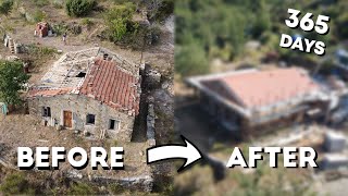 ONE YEAR TIMELAPSE in 45 minutes  COUPLE RENOVATING 100 yo ITALIAN STONE HOUSE [upl. by Ahsiela133]