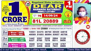 NAGALAND DEAR LOTTERY SAMBAD MORNING 1 PM RESULT TODAY 14092024 LOTTERY RESULT [upl. by Aliehc]