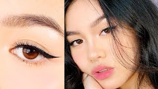 MUSTKNOW TIPS WINGED EYELINER HOODED ASIAN EYES TUTORIAL ♡ Jessica Vu [upl. by Gascony512]