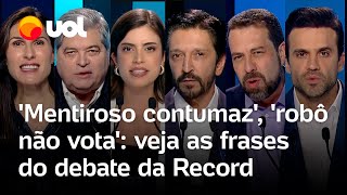 Mentiroso contumaz ‘melhor respeitar a democracia do que apanhar’ veja frases do debate da Record [upl. by Mloclam345]