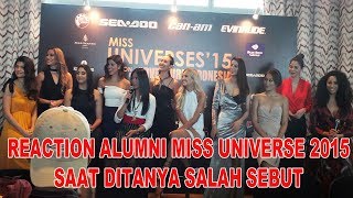 Reaction Alumni Miss Universe 2015 Saat Ditanya Salah Sebut Pemenang [upl. by Assennej]