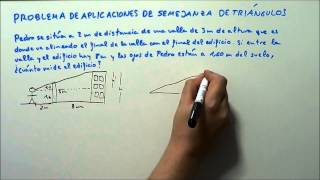 PROBLEMA 2 DE APLICACIONES DE SEMEJANZA DE TRIÁNGULOS HD [upl. by Cher]