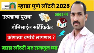 MHADA Lottery 2023 Pune  Income Proof amp Domicile Certificate Information  Pune MHADA Lottery 2023 [upl. by Ahsenre]