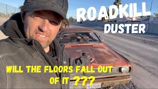 Replacing floors and testing its rigidity on Roadkills 1970 red Duster [upl. by Netsua]